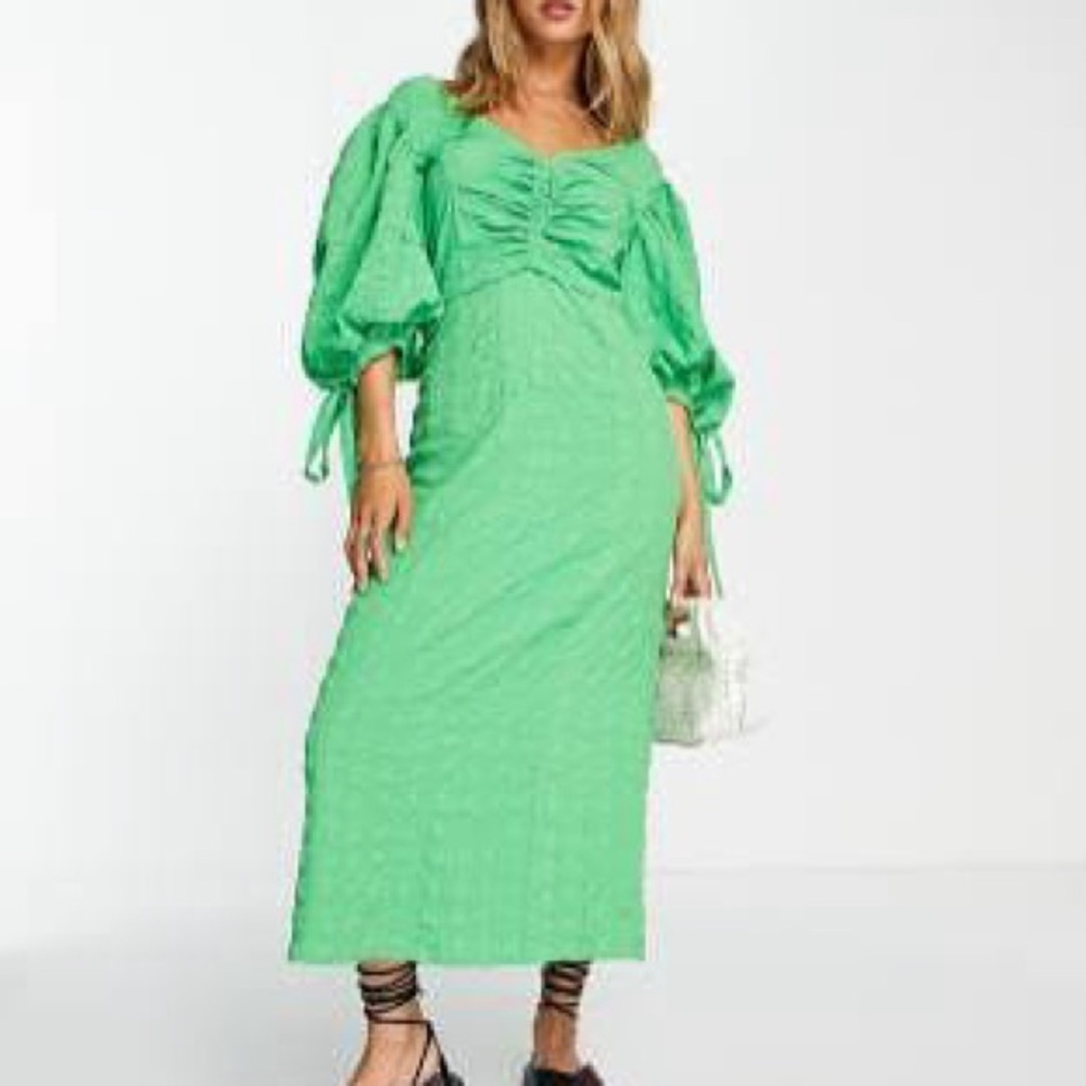 TOPSHOP textured green dress (4) - Picture 8 of 9